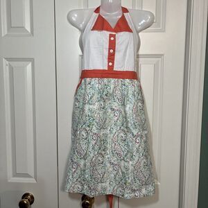 Envogue Paisley Apron 1950s Style Coquette Cottage